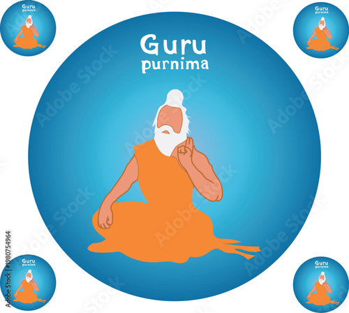 guru purnima vector Illustration for card, banner, invitation, template, advertising and packaging