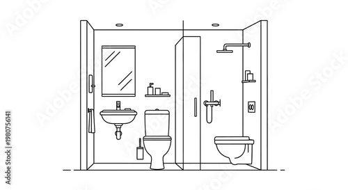 Bathroom interior with toilet sink.