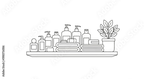 Bathroom products on a tray.