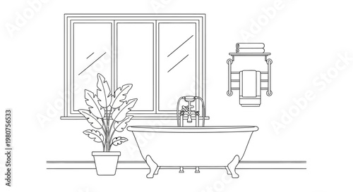 Clawfoot Bathtub with Faucet and Shower.