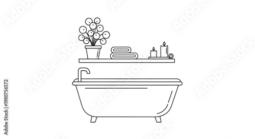 Clawfoot Bathtub with Faucet and Shower.