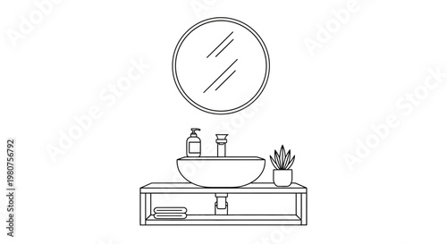 Modern bathroom sink and faucet.