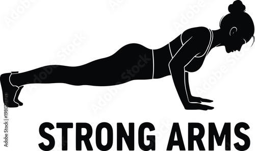 Silhouette of a woman performing a push up exercise