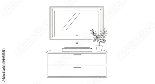 Modern Television on Low Stand Furniture.