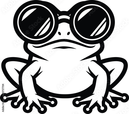 Cool frog with sunglasses a stylish amphibian illustration