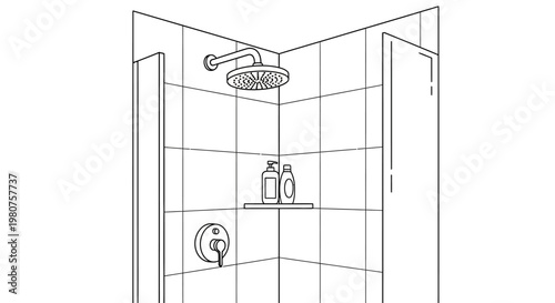 Shower with rain shower head.