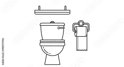 Toilet and bathroom plumbing fixtures.