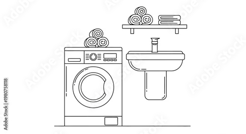 Washing Machine and Bathroom Sink.