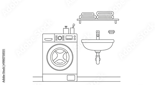 Washing Machine and Bathroom Sink.