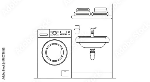 Washing Machine and Sink Plumbing.