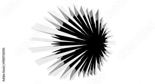 Abstract Black and White Geometric Burst
