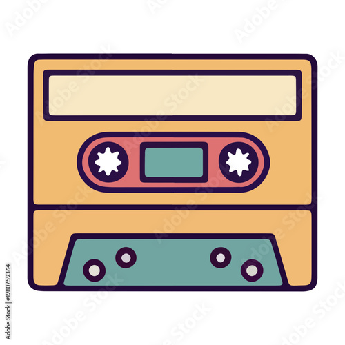 Retro Audio Cassette Tape Illustration
