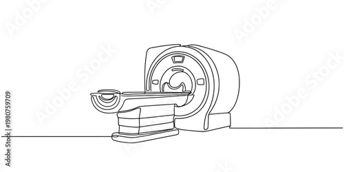 Minimalist line drawing of an M R I scanner MRI scanner 1