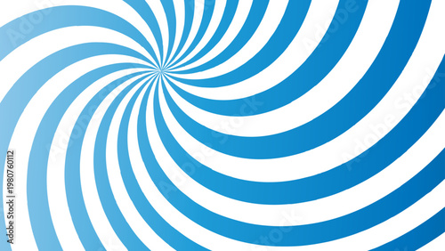 A hypnotic blue abstract background features a spiral swirl design with circular vector patterns and a glowing light texture forming a retro tunnel illusion