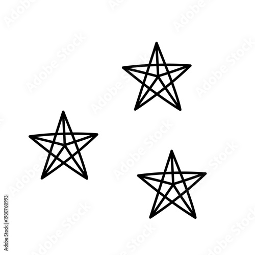 線が重なり合う手描き風の星