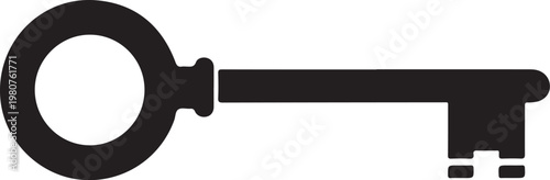 Black skeleton key white background symbol