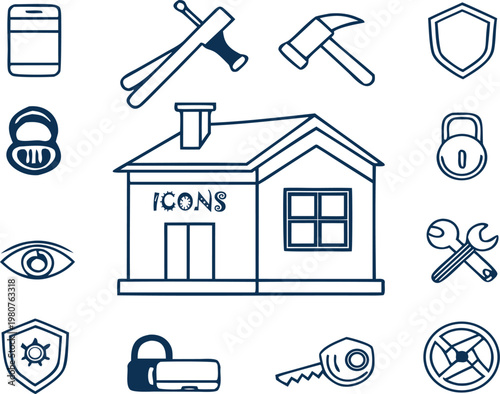 Black and white of home and household