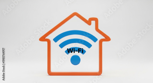Home Wi-Fi Signal Icon Represents Wireless Internet Connection.