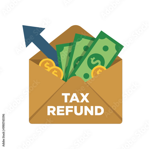 Tax Refund Money Envelope Cash.