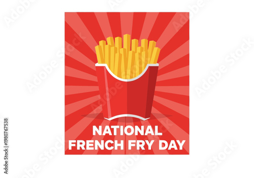 National french fry day red sunburst logo