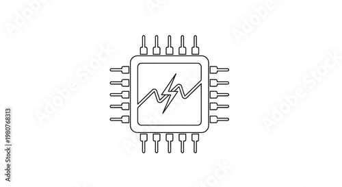 Microchip electronic component close up.