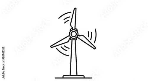 Wind turbine renewable energy icon.