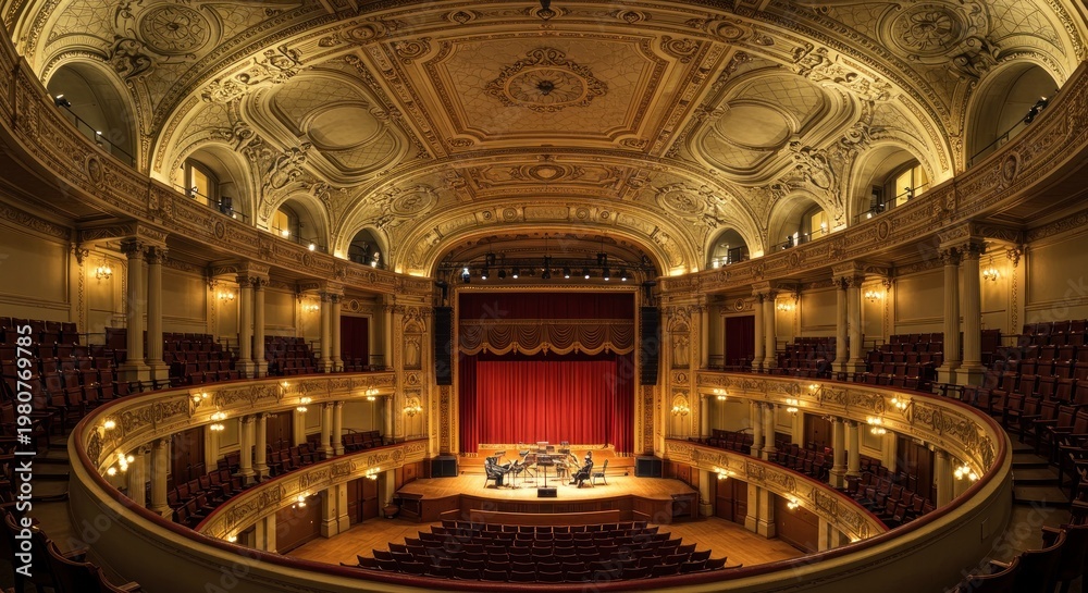 Fototapeta premium Grand interior theater stage with seating