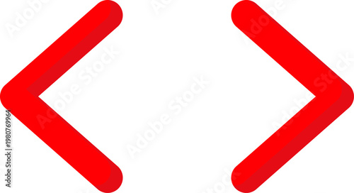 Red coding HTML tag vector icon for web development and programming