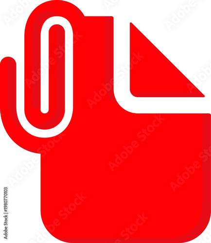Red document with paperclip icon for file attachment and office link
