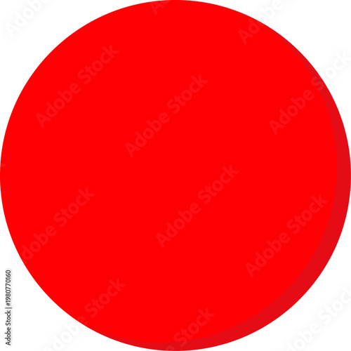 Red solid circle vector icon for minimalist interface and simple button