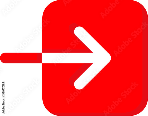 Red login enter vector icon for account sign in and user access
