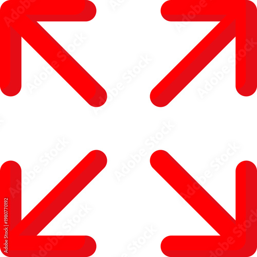 Red arrows pointing outside for fullscreen mode and interface expansion