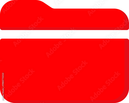 Red folder vector icon for digital file storage and data organization