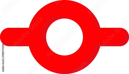 Red node connection vector icon for network link and data transfer