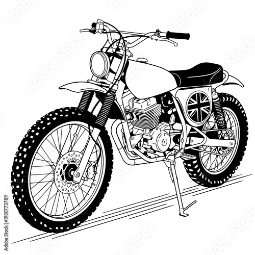 motorcycle vintage illustration. vintage custom motorcycle illustration vector