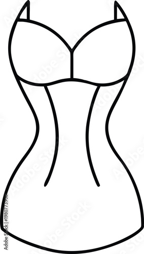 Simple Strapless Corset Bodice Outline for Elegant Womens Apparel Concepts