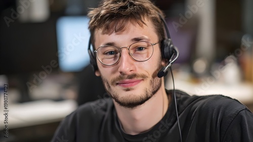 Technical Support Specialist Portrait – Professional IT Service With Copy Space. Concept: Technical Support, IT Service, Customer Assistance, Professional Portrait, Help Desk, Communication, Digital S