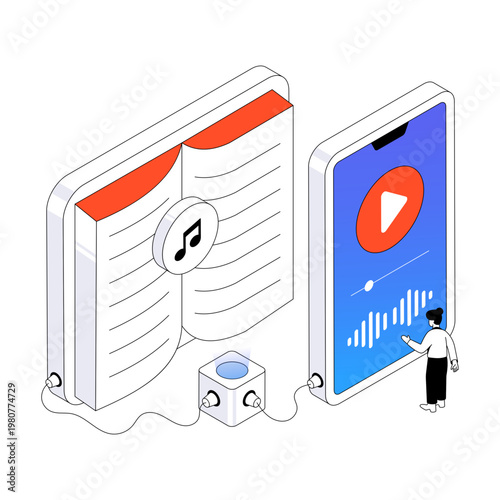 vector illustration of a cube with a flag