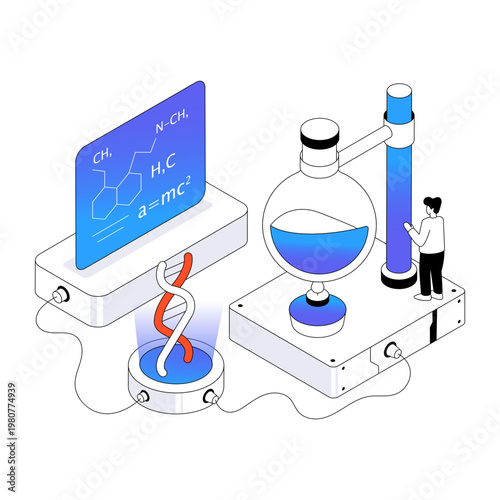 An editable design illustration of chemistry lab