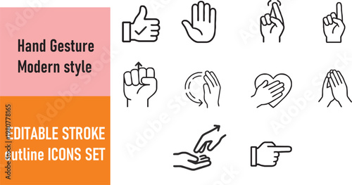 Modern Gesture + Symbol Line ...