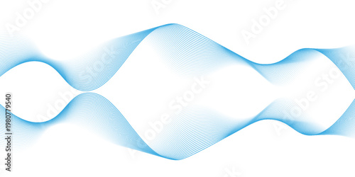 Thin line wave abstract background. Vector illustration isolated on white background. EPS 10.