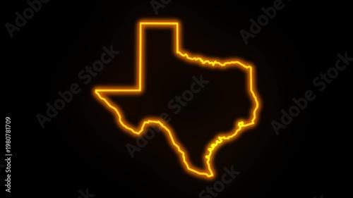 texas map neon outline