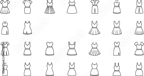 Black and white of diverse people in various poses and outfits