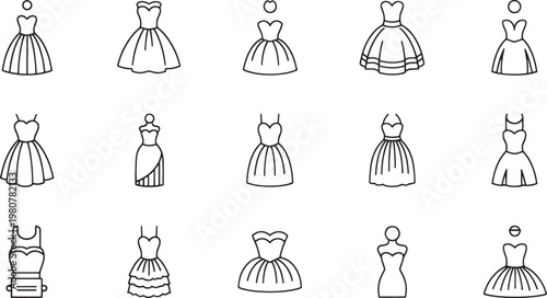 Black and white of diverse women in various dresses and poses fashion