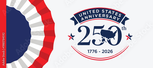 Fotografie American Patriotic Sale Banner – 250 Years Independence Theme