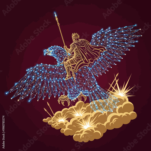 Saint Michael Fighting Dragon Angel Wings.