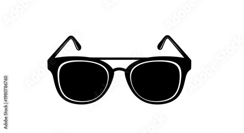 Black Sunglasses with White Outline.