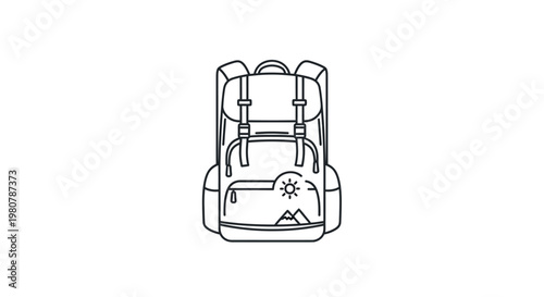 Detailed illustration of a backpack.