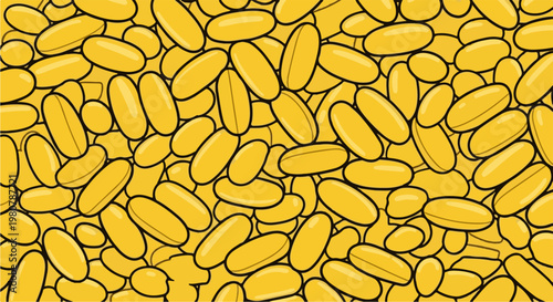 A dense, tiled background of numerous yellow oval pills