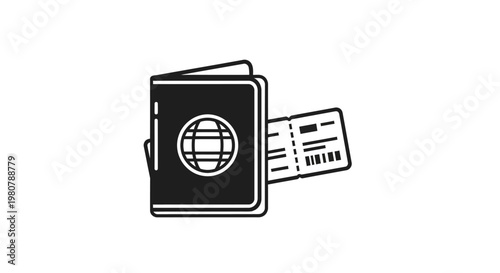 Passport and airplane ticket travel documents.